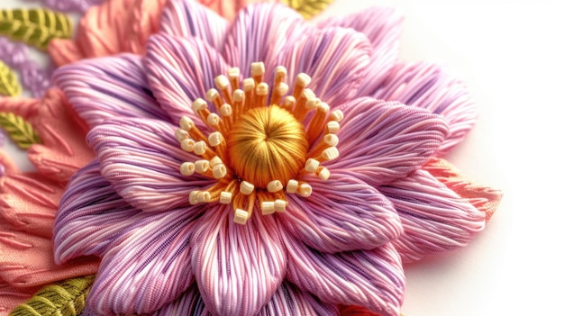 haft kwiatowy w zbliżeniu